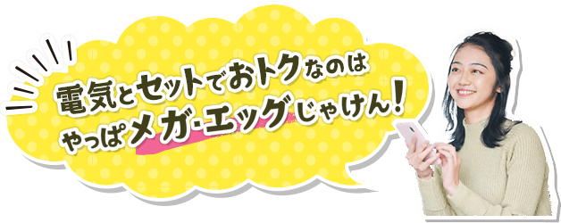 電気とセットでおトクなのはやっぱりメガ・エッグじゃけん！