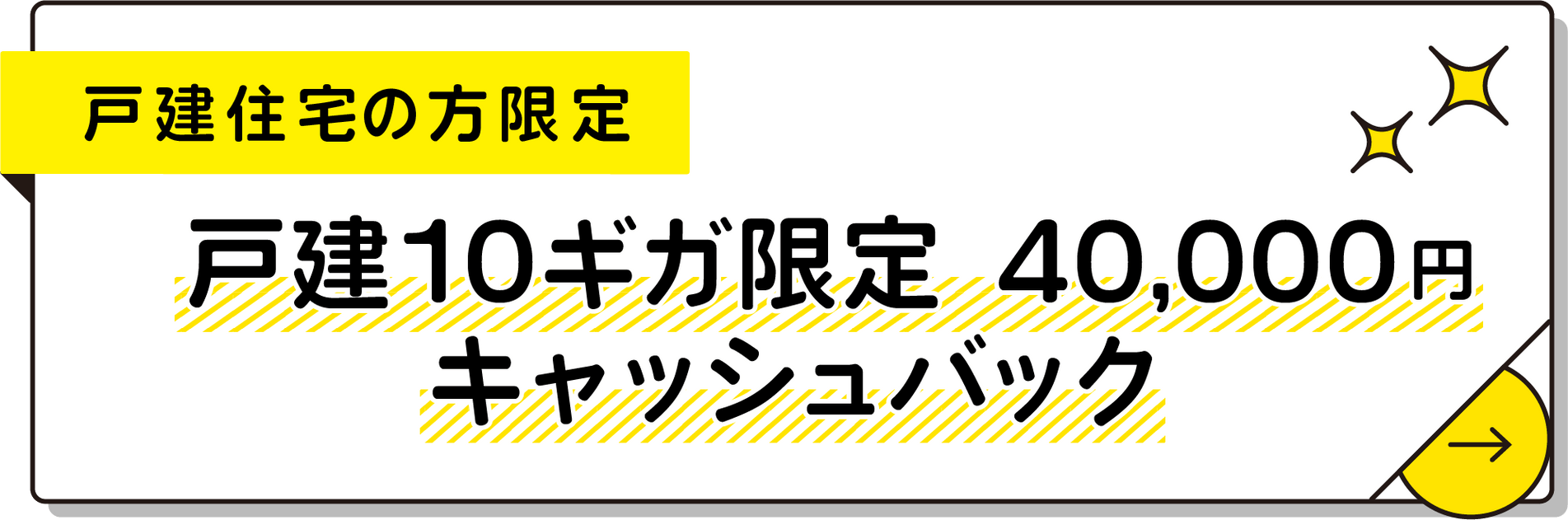 戸建住宅にお住まいでメガ・エッグ 光10ギガ申込の方/10ギガ限定 40,000円キャッシュバック